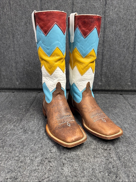 Macie Bean Shoes - Macie Bean Multi-Color Chevron Western Boots